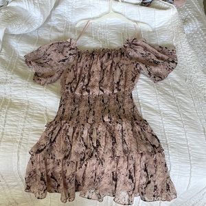 Pink snake skin fabrik dress
